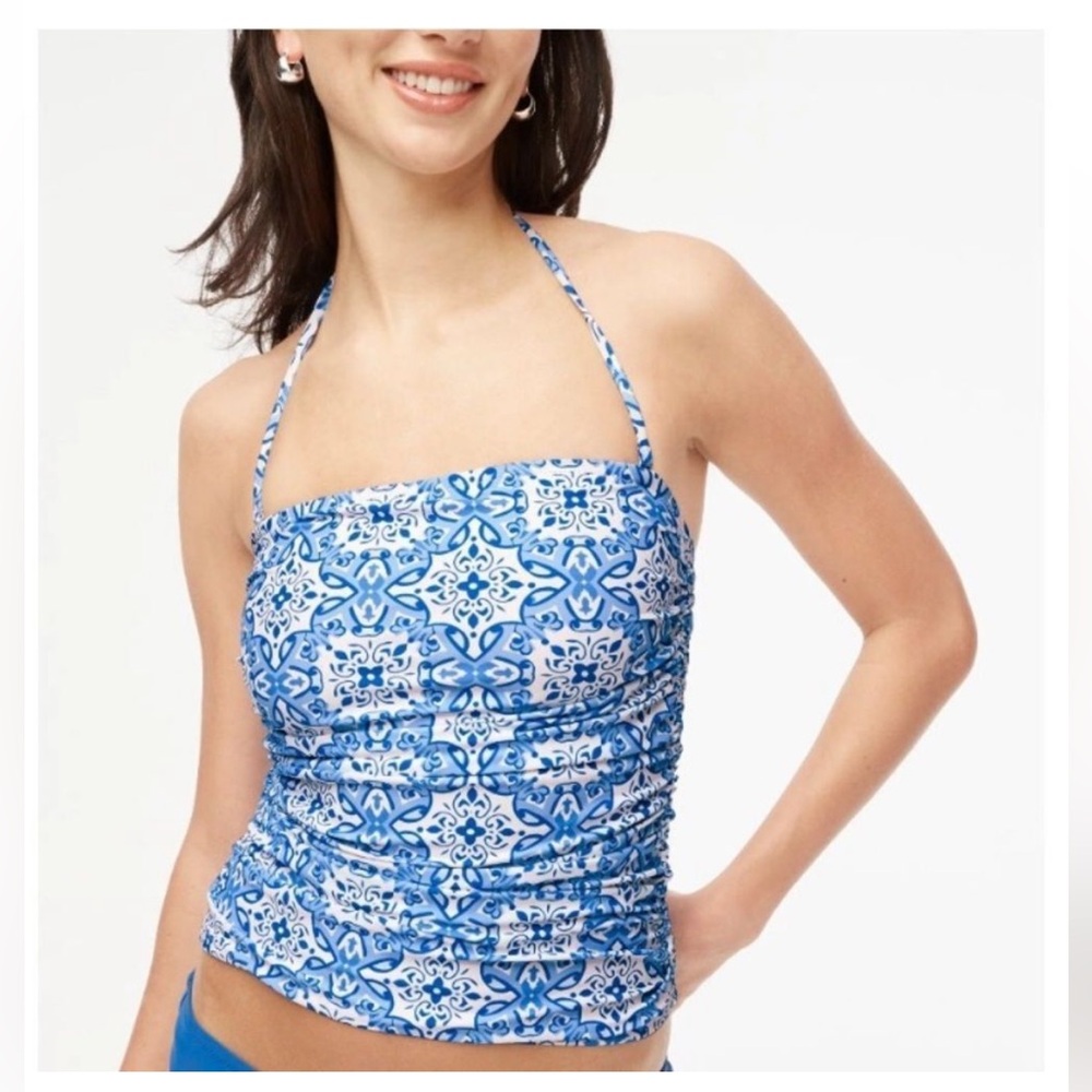 J Crew Swim S Tankini Top Blue BY482